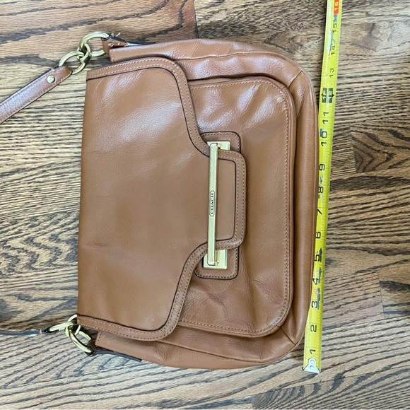 Coach Taylor Handbag F27481 Saddle Brown Leather Purse NOTE MAGNETIC CLOSURE - Picture 14 of 16
